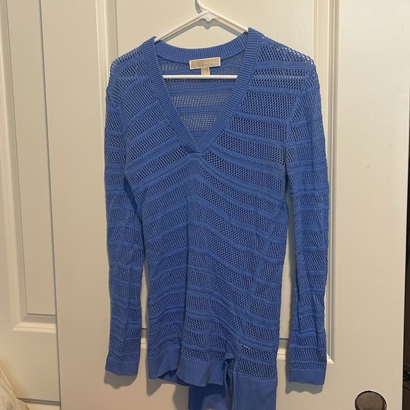 MICHAEL MICHAEL KORS V-NECK Wedgewood Blue Sweater Top SZ - Picture 2 of 10